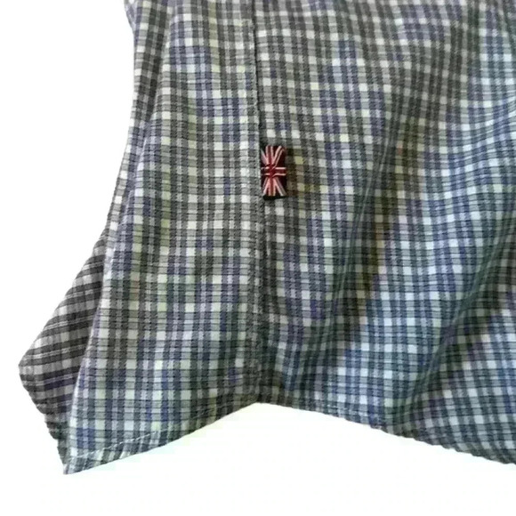 Men’s English Laundry Blue + Cream Plaid Long Sleeve Button Down - Size Medium - Picture 7 of 10